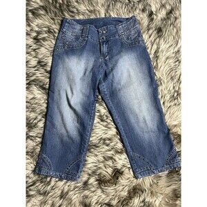Vintage Y2K Capri Denim Jeans Secret Love Sz 12 Women